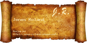Jenes Roland névjegykártya